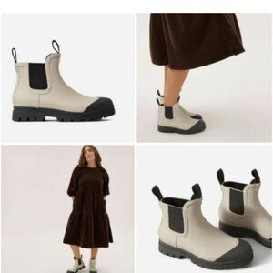 Everlane The Rain Boot Chelsea Chunky Rubber Ankle Rain Boots Sustainable Size 7